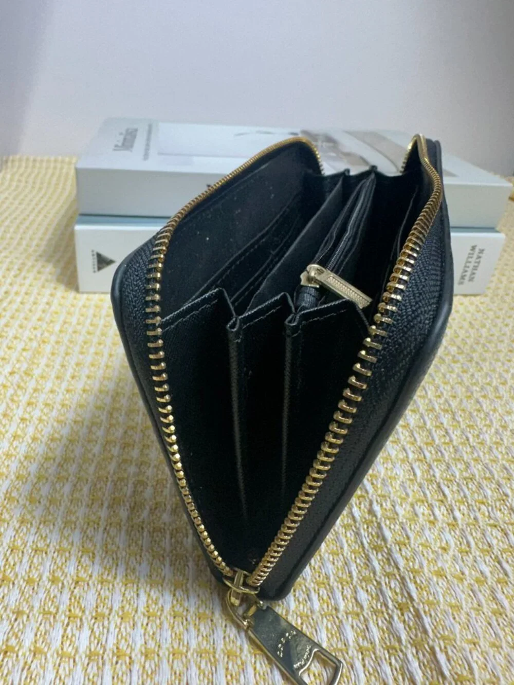 Coach Black Leather Zip Around Long Wallet